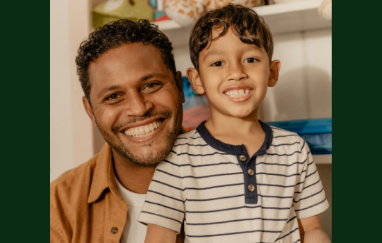 picture of father and son smiling