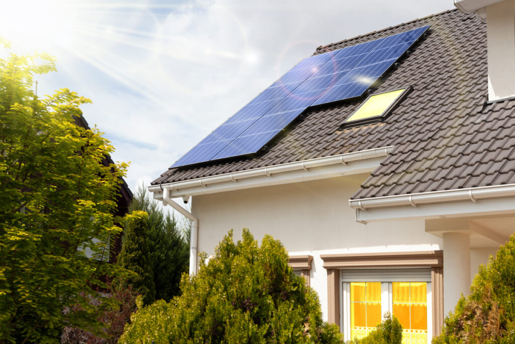 picture of a house with solar panels