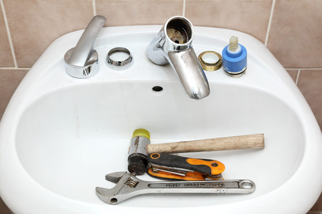 faucet disassembled