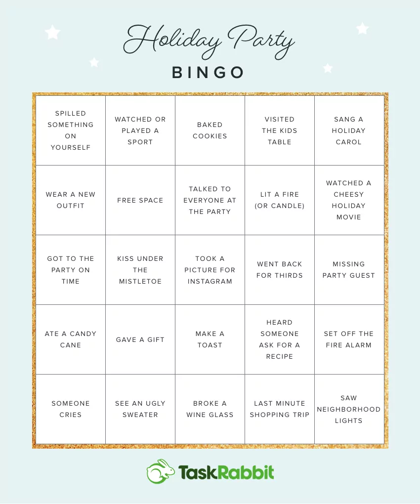 Printable Bingo for Your Next Holiday - Taskrabbit Blog